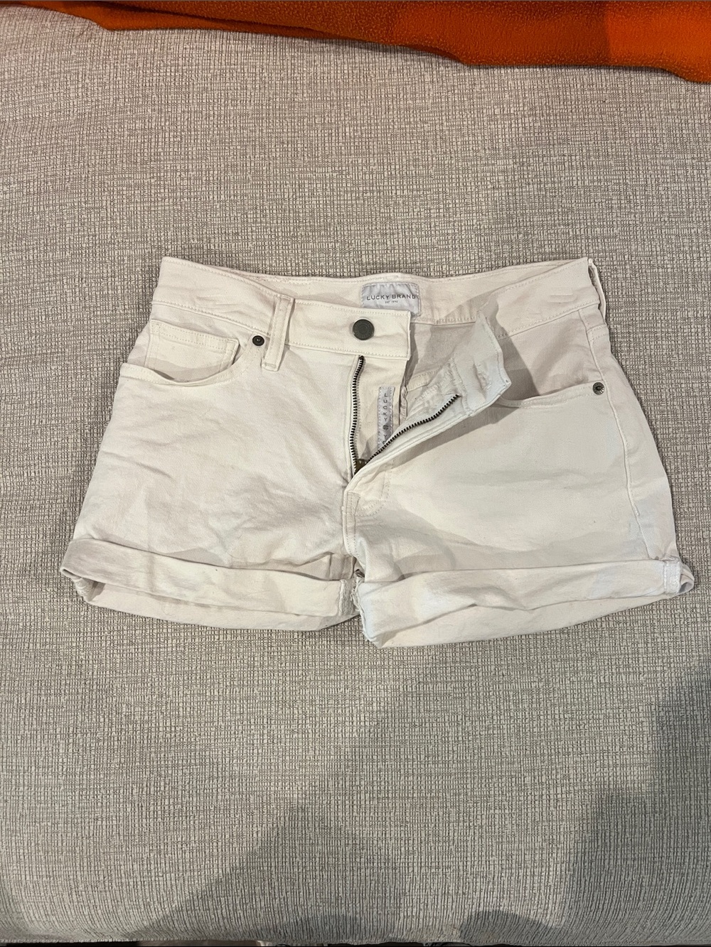 Lucky Brand white Cuffed Denim Shorts